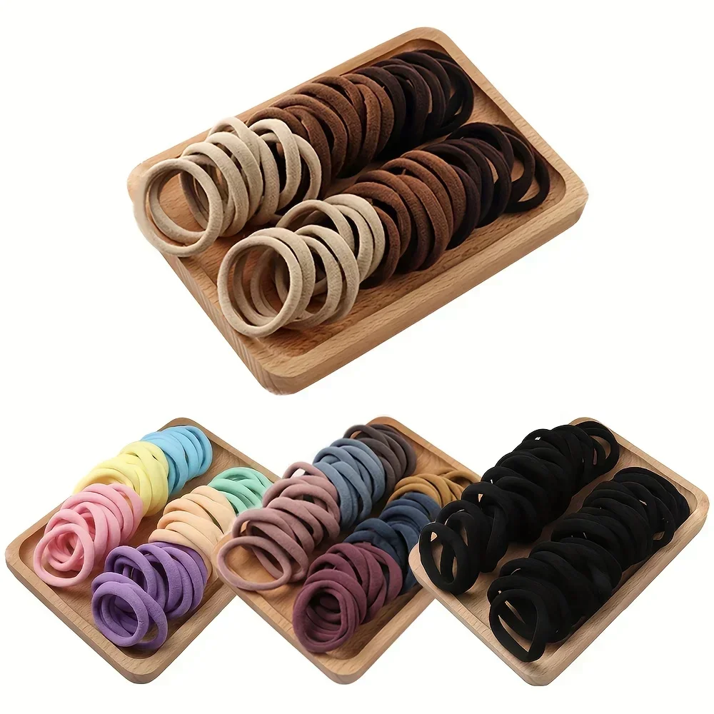 50/100pcs Soft Elastic Hair Ties Hair Bands Decorative Hair Accessories Set For Baby Girls