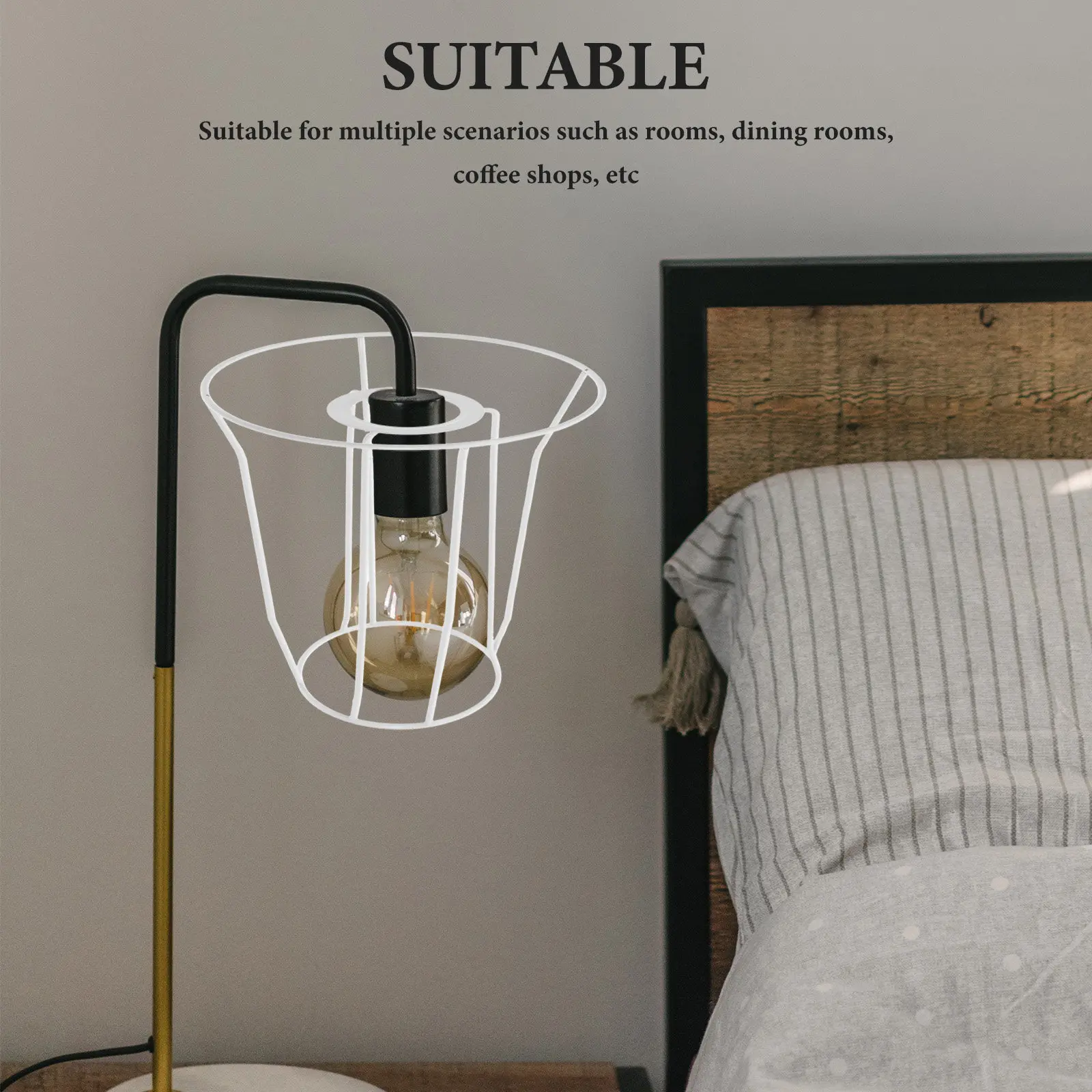 Wire Light Shade Frame Hollow-Out Iron Wire Cage Lampshade Holder DIY Ceiling Lamp Chandelier Decorative Metal Lamp Shade