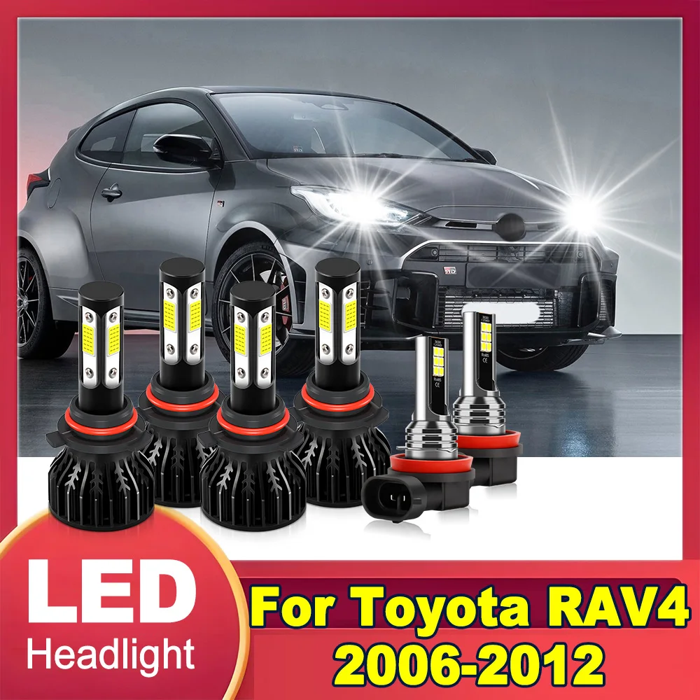 

Car LED Headlight 6000K White COB Chips 60000LM High Low Beam Headlamp Fog Light Plug and Play For Toyota RAV4 2006-2011 2012