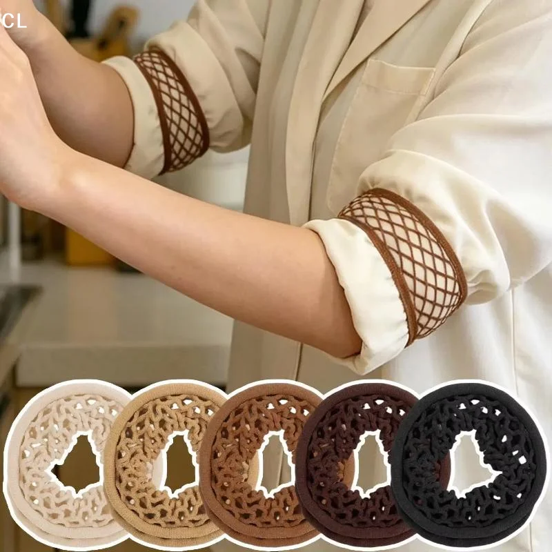 6Pcs Shirt Sleeve Tool Sleeve Tightening Openwork Elastic Bands Edge-Folding Sleeve Bands Adjustable Elastic Arm Rings