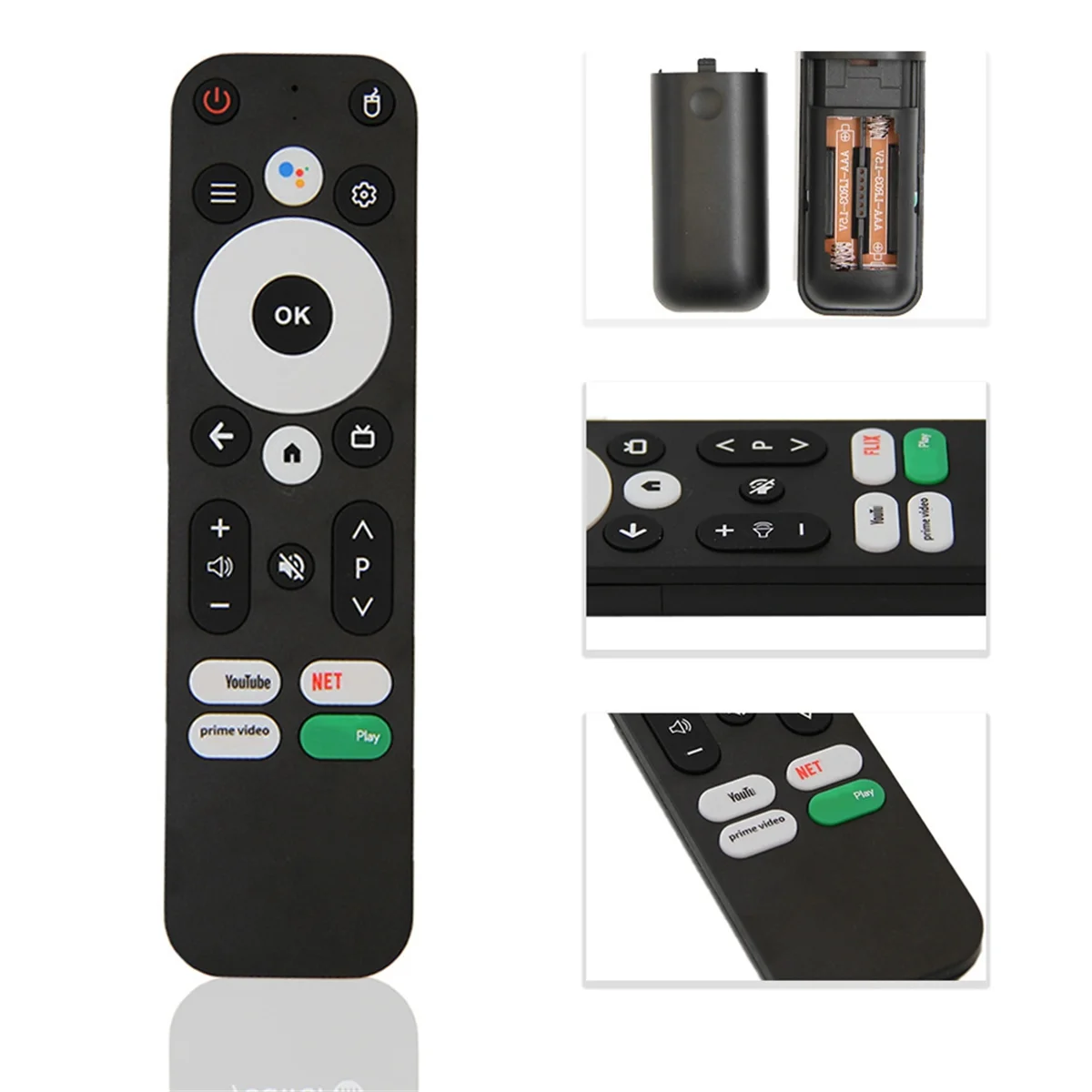 A97TReplace Remote Control Suara untuk MECOOL KM2 KM2 PLUS ONN Android 4K UHD TV Box Bluetooth Suara Remote Hitam