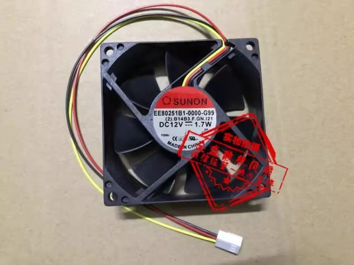 For SUNON EE80251B1-0000-G99 8025 12V 1.7W 8CM 3-Pin Inverter Cooling Fan