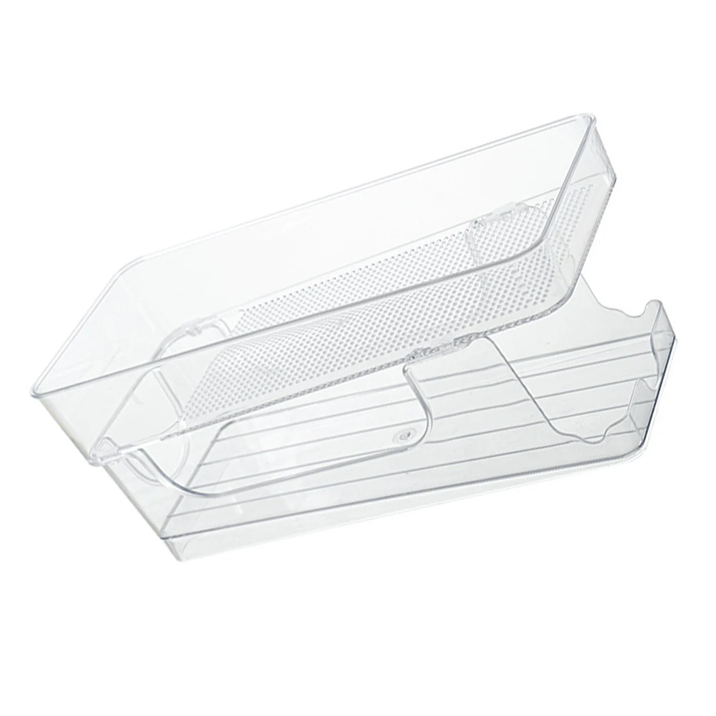 

Double Layer Storage Box PET Beverage Holder Fridge Kitchen Accessories Can ganizer Transparent Household Item