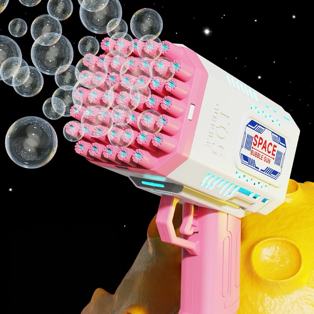 Máquina de bolhas portátil, 40 buracos, pistola de bolhas portátil, brinquedo, pistola de bolhas, bolha porosa [sem bateria, sem pistola de bolhas]