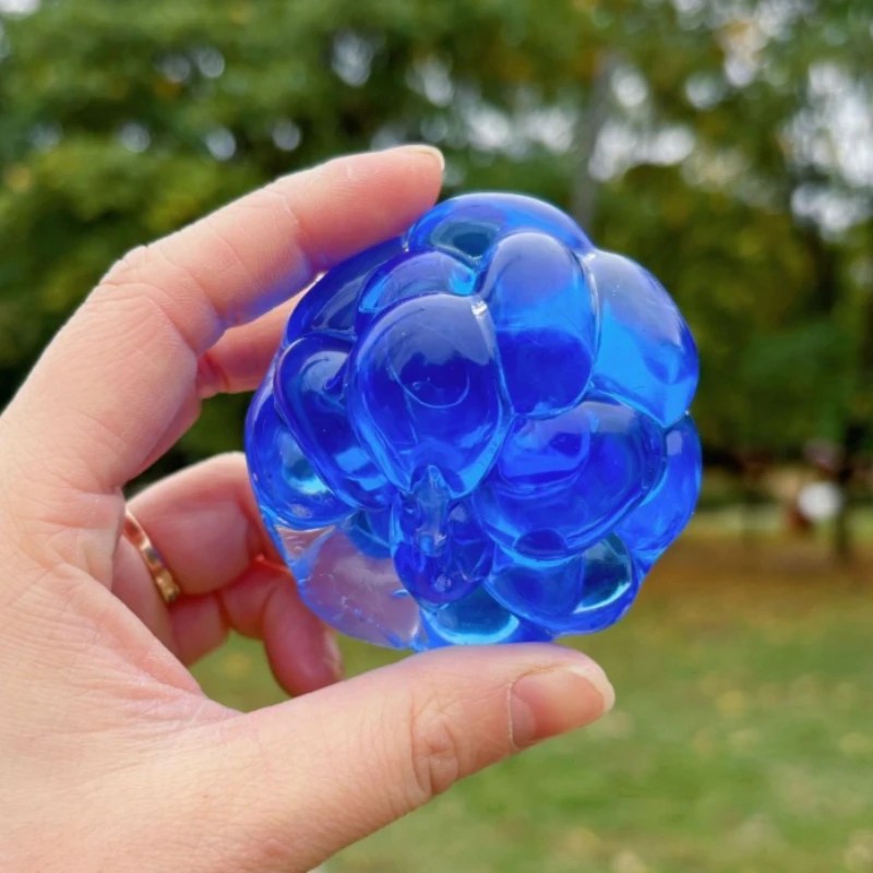 Transparent Gem Crunchy Stress Ball ASMR Squeeze Toy Colorful Crinkle Sound Fidget Toy Stress Relief Bubble Grape Ball For Adult
