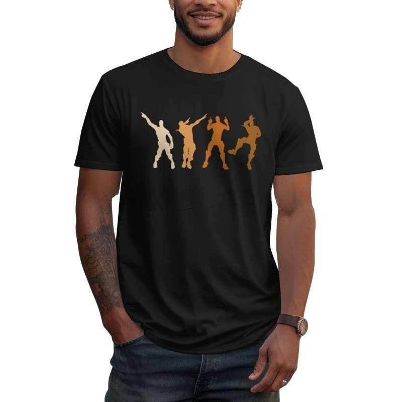 Fortnited Battle Royale Dance of Victory Print T-shirt Male Short Sleeve T-shirts Summer Casual Cotton Oversized Tees Streetwear