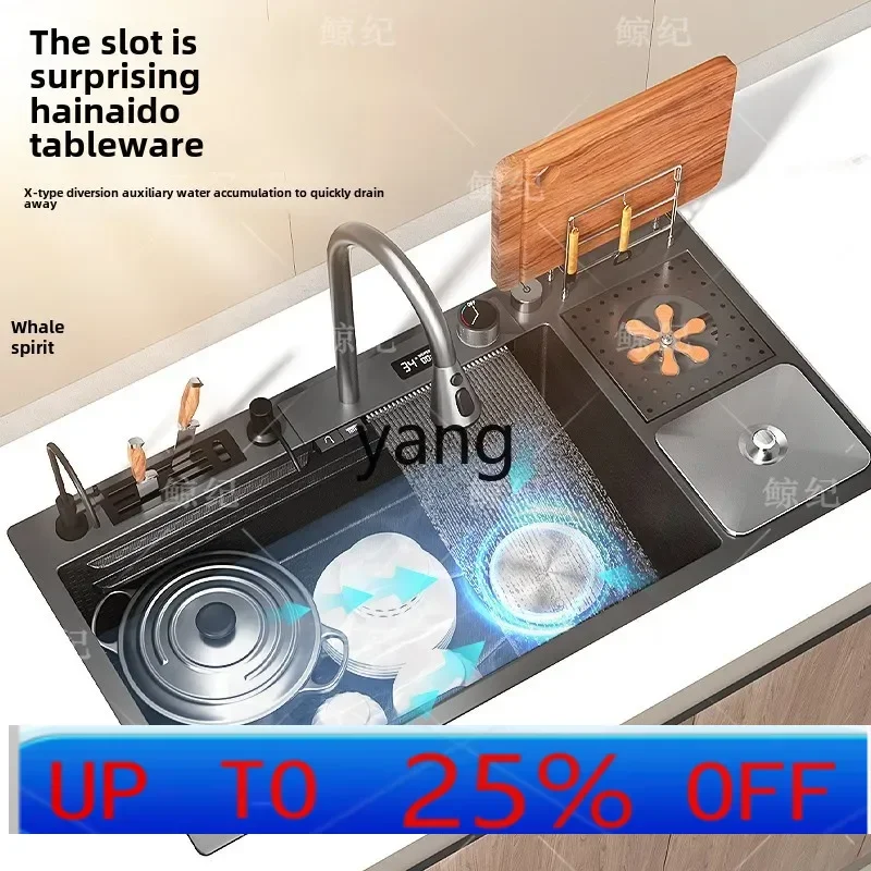 

LHH Multifunctional Sink Large Single Basin Stainless Steel Single Sink Vegetable Basin Dishwasher