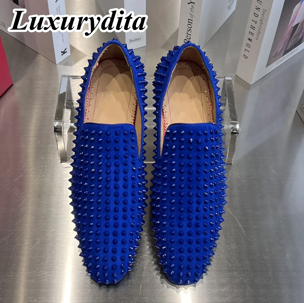 

Top High Quality Mens Trendy Casual Shoes Luxury Mens Real Leather Shoes Size 38-48 Designr Red sole Business dress Shoes H0167