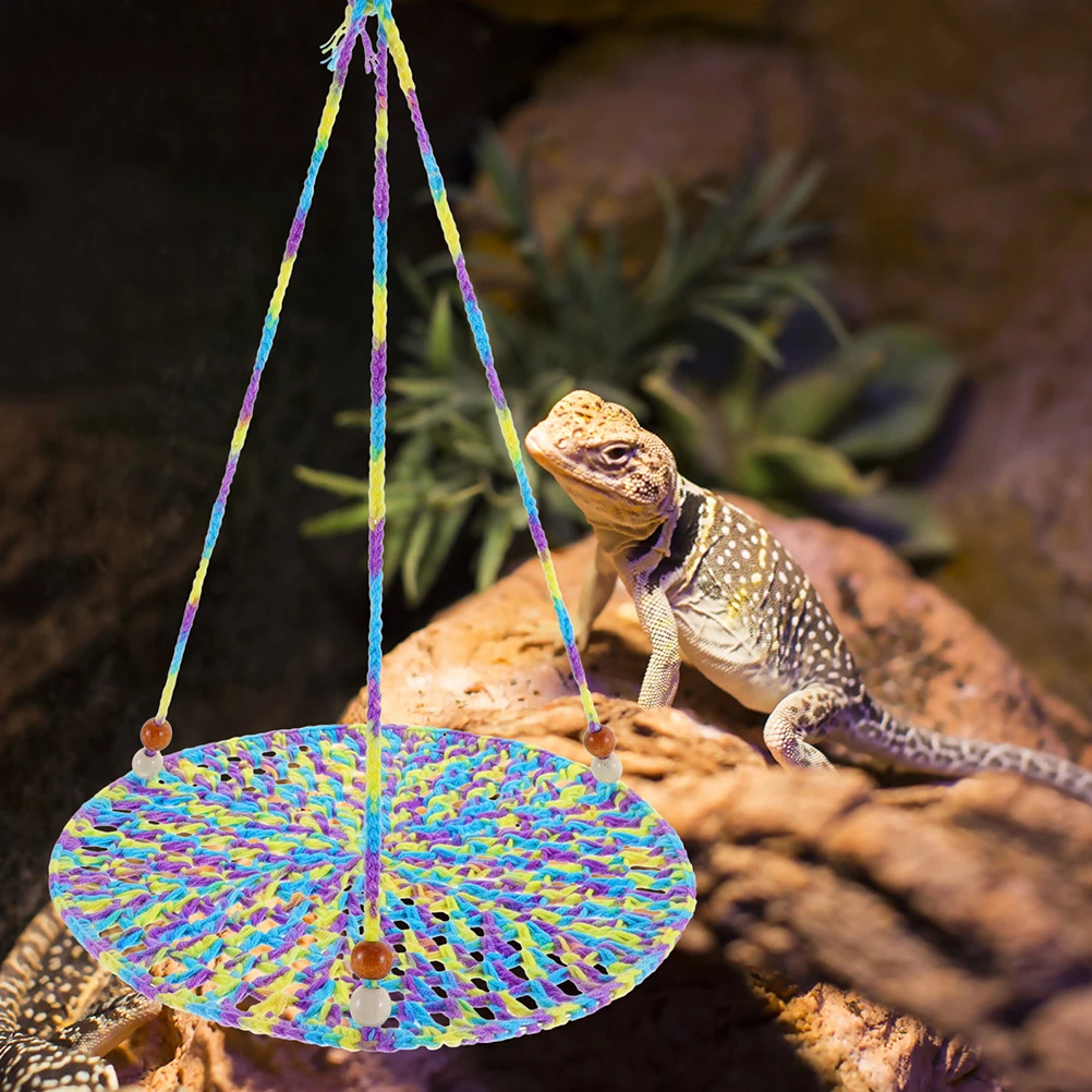 

Lizard Hammock Hanging Swing Cotton Rope Small Animal Bed Reptile Accessories Pet Habitat Toy Adjustable Height