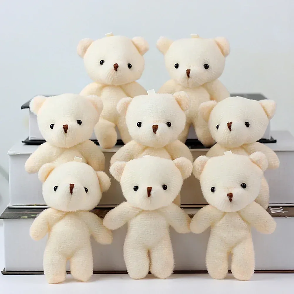 Cute Bear Plush Toys Stuffed Bear Toys Bag Car Key Pendant Kid Girls Toy Birthday Gifts Mini Animal Plush Doll Keychain Key Ring