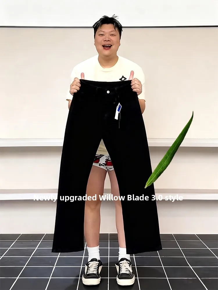 

Мужские эластичные прямые джинсы на подкладке Fce, брюки Bootcut, повседневные прямые джинсовые брюки с эффектом похудения