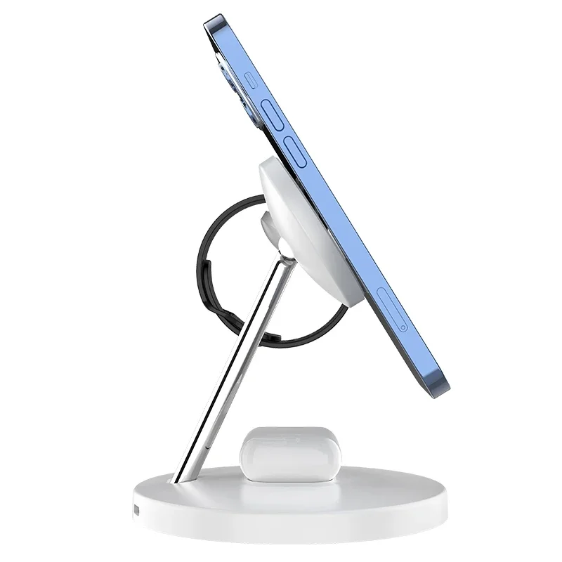 حامل شاحن لاسلكي مغناطيسي سريع ، محطة شحن Macsafe iPhone 14 13 12 Pro Max Airpods Pro Apple Watch 8 7 ، 3 in 1 ، 30W