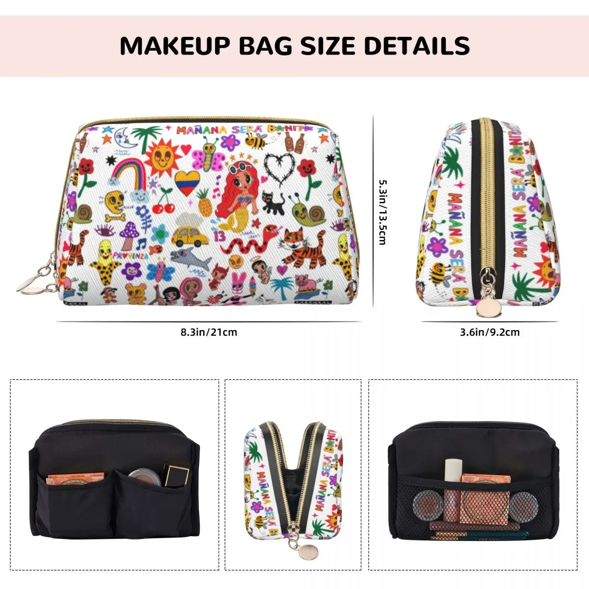 Grande capacità Karol G Manana Sera Bonito borse per cosmetici custodia per trucco impermeabile Women Washbag Toiletry Kit