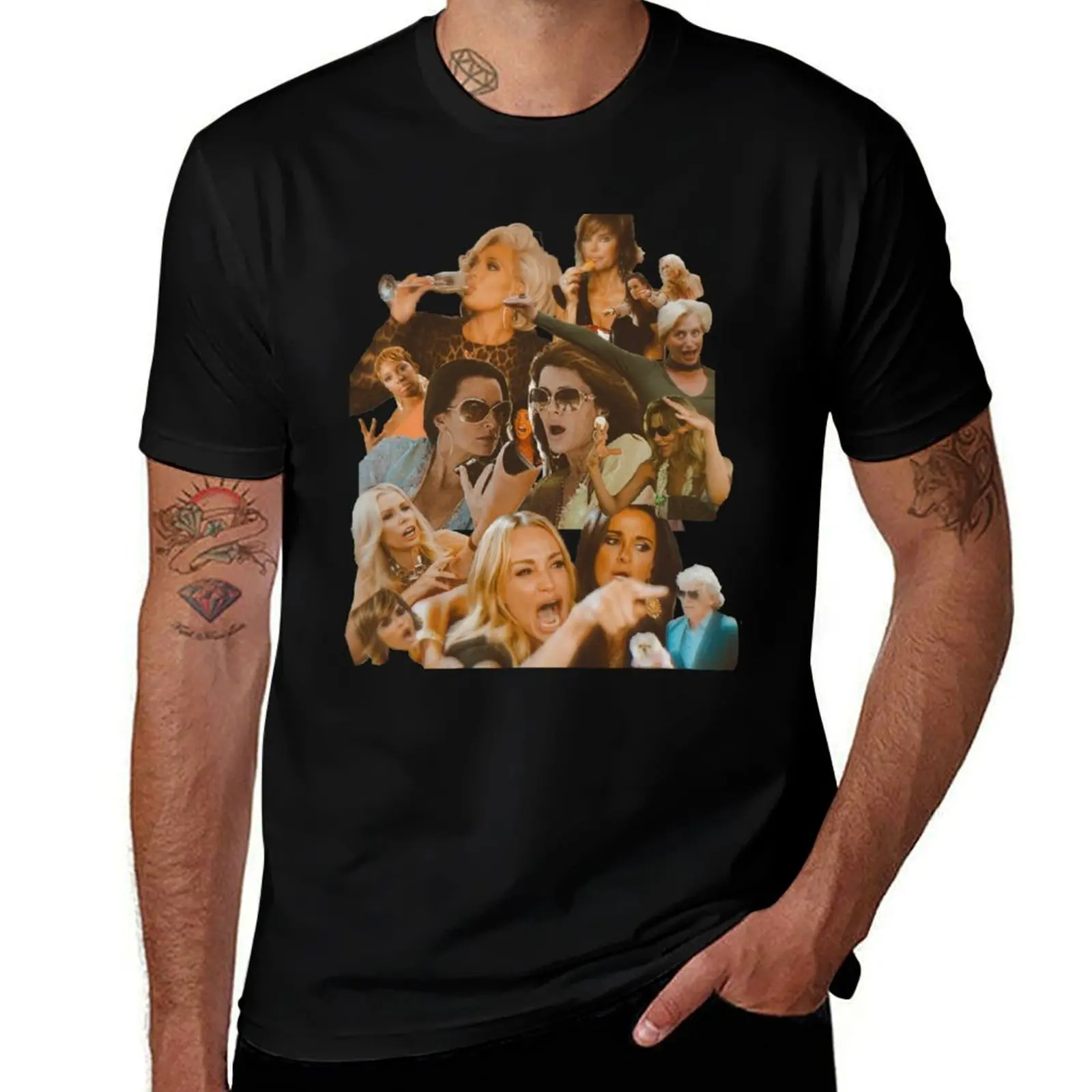 REAL HOUSEWIVES COLLAGE T-Shirt Urban Style Casual Short Sleeve Top T-Shirt