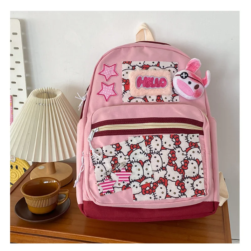 Sanrio Hello Kitty new schoolbag cute cartoon college girls zaino da viaggio di grande capacità