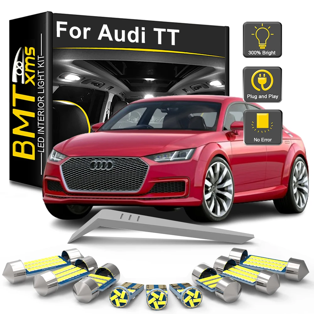 

BMTxms 10Pcs LED Interior Light Bulb Kit For Audi TT TTS 8N 8N3 8N9 MK1 1999 2000 2001 2002 2003 2004 2005 2006 Car Accessories