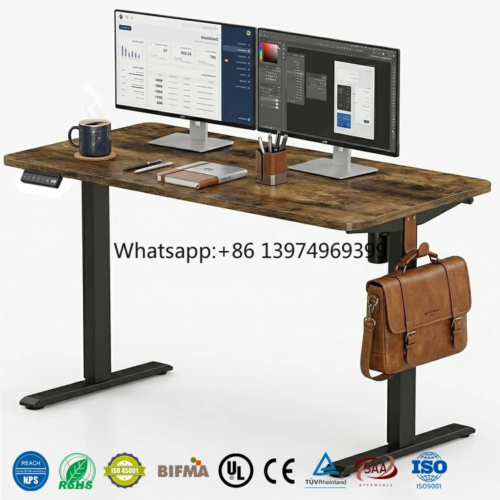 Factory Price Electric Sit Stand Desk Frame Single Motor Height Adjustable Table Memory Preset Standing Desk Structure