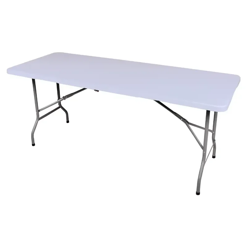 Portable Outdoor Square Folding Table and Chair Set 6ft White Plastic Modern Design Adjustable Height for Hotel Use