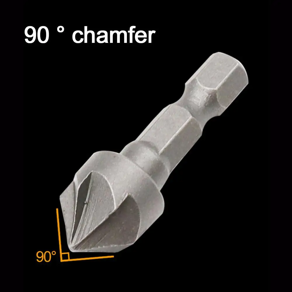 6 Flute Countersink Drill Bit Chamfering Tool 90 Degree For Woodworking Hole Enlargement Power Tool Accessories