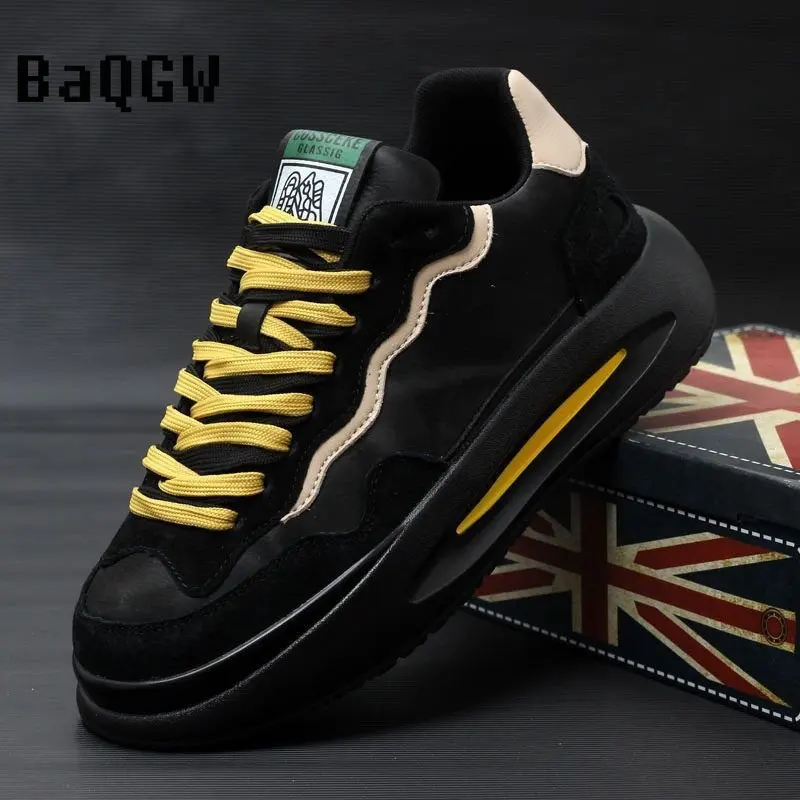 Autumn Luxury Color Block Shoelace Designer Men Casual Sports Shoes Hip Hop Men's Sneakers Skateboard Shoes Zapatillas Hombre