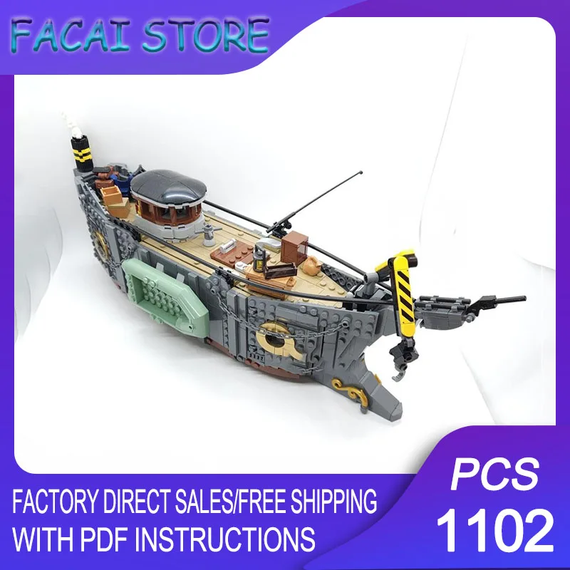 

Warship Model Moc Building Bricks Modular The Nautilus Model Technology Blocks Christmas DIY Toy Construction Gifts