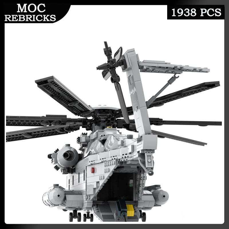 Military Weapons US CH-53 Super Stallion Transport Helicopters MOC Building Block Brick Toy DIY Assemble Model Boy Birthday Gift