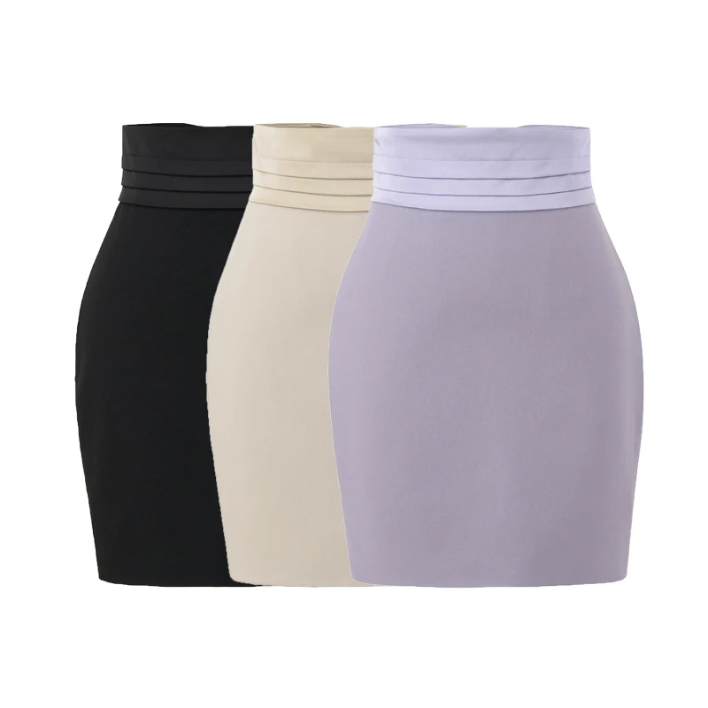 

Splicing Casual A-line Skirt Versatile High Quality Women's Fashion Clothing Sexy Solid Color High Waist 2025 Mini Skirts