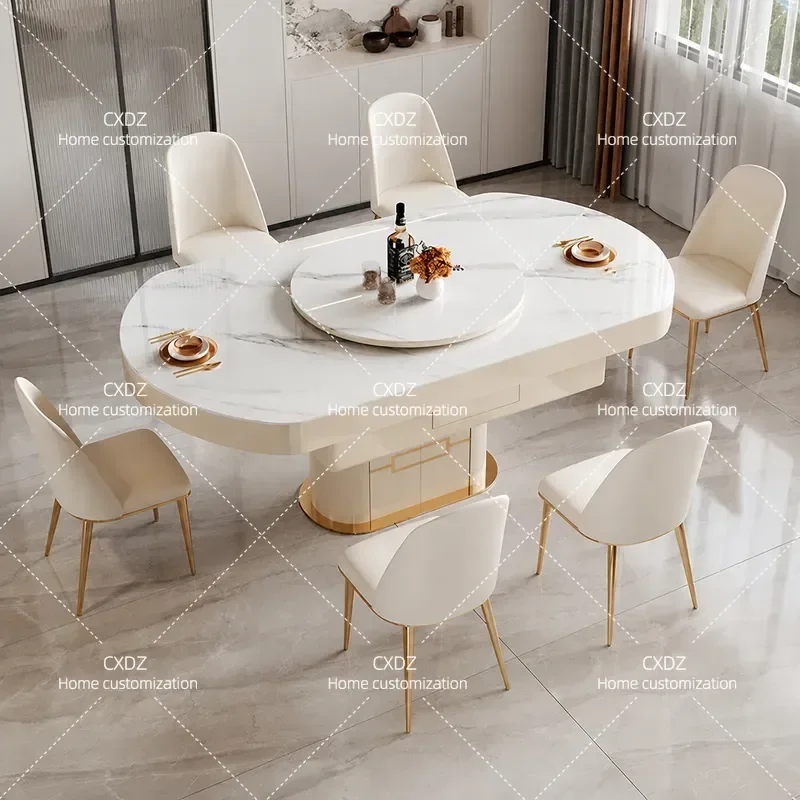 Modern Light Luxury Fully Automatic Mahjong Table Dining Table Integrated Dual Purpose Household Simple High End Rock Slab