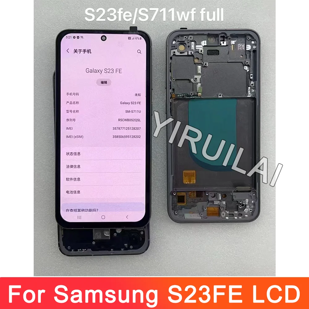 OLED pour Samsung S23 FE LCD écran tactile Digitizer pour Samsung S23FE 5G SM-S711B SM-S711B/DS S711U LCD département