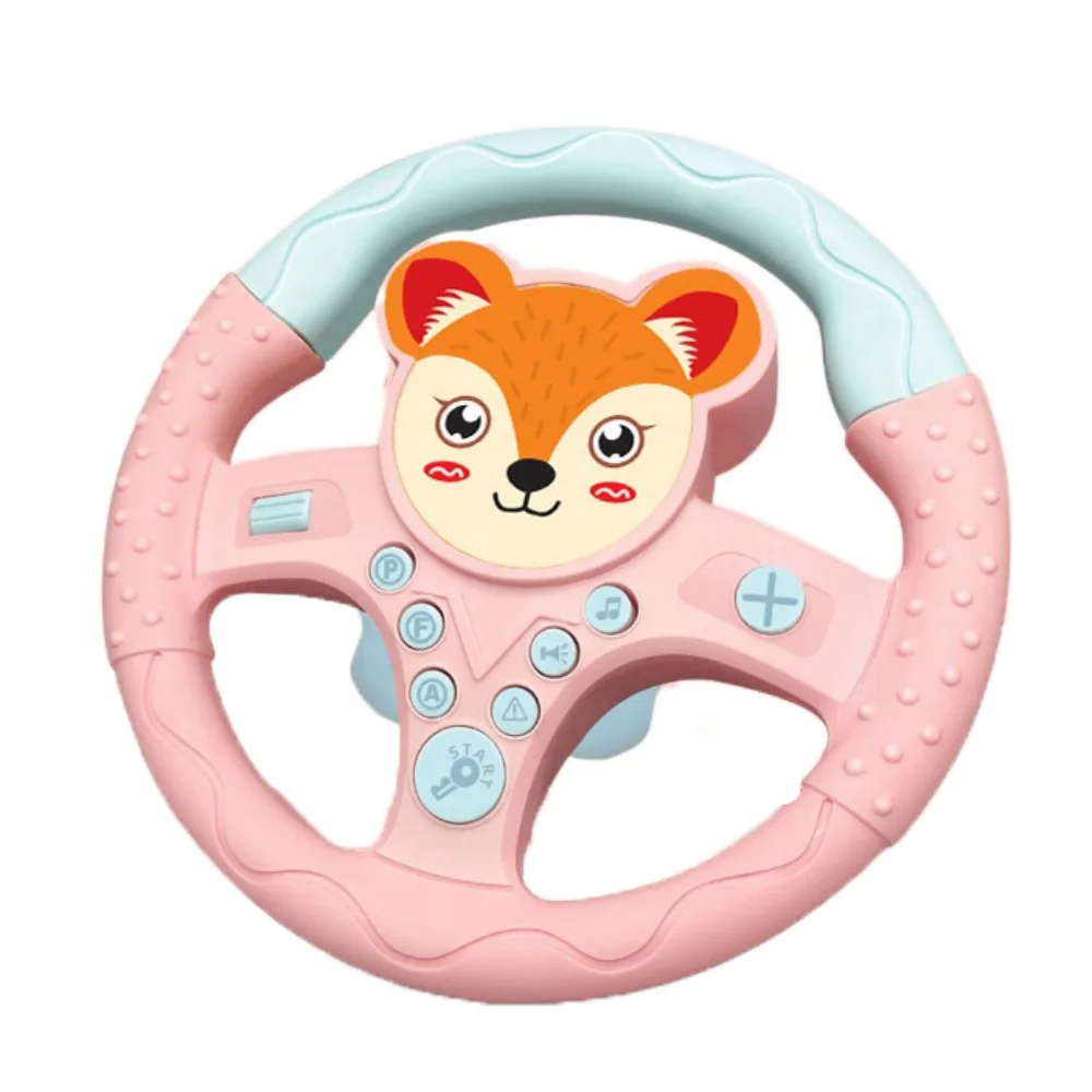 

360 ° Rotation Cartoon Copilot Steering Wheel Montessori Early Education Simulation Steering Wheel Toys Interactive Simulation