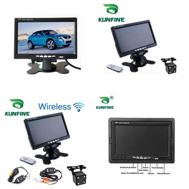 Desktop 7 Inch LED Car Display Fits Wifi Rearview Reverse Backup Camera Car Display Screen Car Digital Rearview