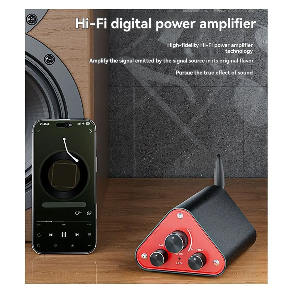 

(A23G) Hi-Fi стереоусилитель 2-канальный Hi-Fi ресивер с высококачественным звуком, компактный дизайн, идеально подходит для домашних аудиосистем