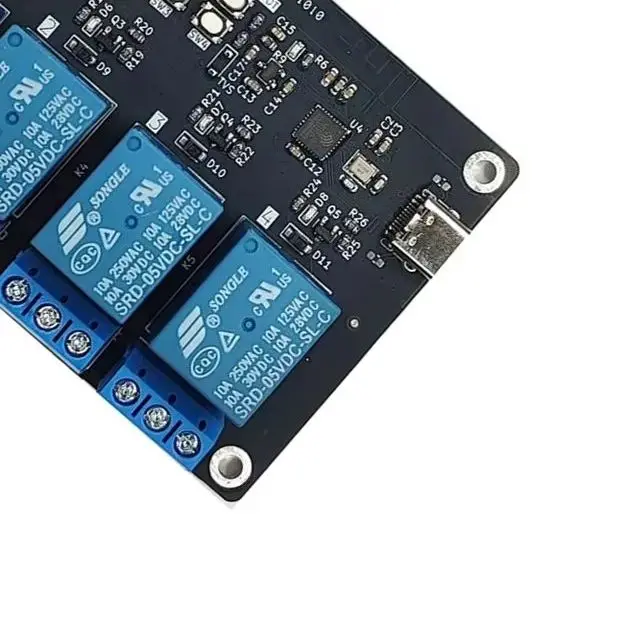 ESP32-C3 4-Channel Relay Module Development Board, WiFi Bluetooth IoT Switch with Type-C 5-24V for Smart Home Automation