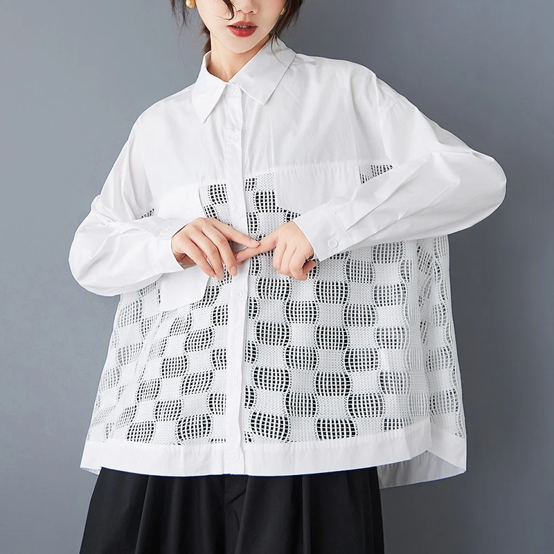 Csa Drapeada con Bordado Pesado Antiarrugas para Mujer, Top Irregular con Bolsillo, Diseño Pequeño y E para Primave...