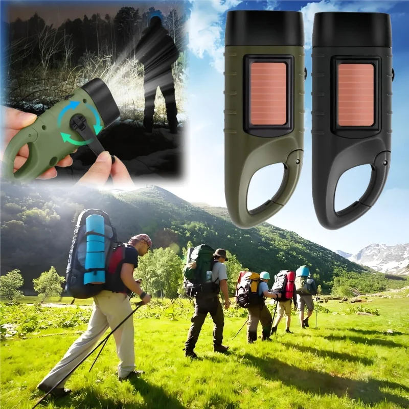 

Lightweight Multifunctional Rechargeable ABS Camping Light Outdoor Solar Hand Crank Emergency Rescue Flashlight Outdoor Camping