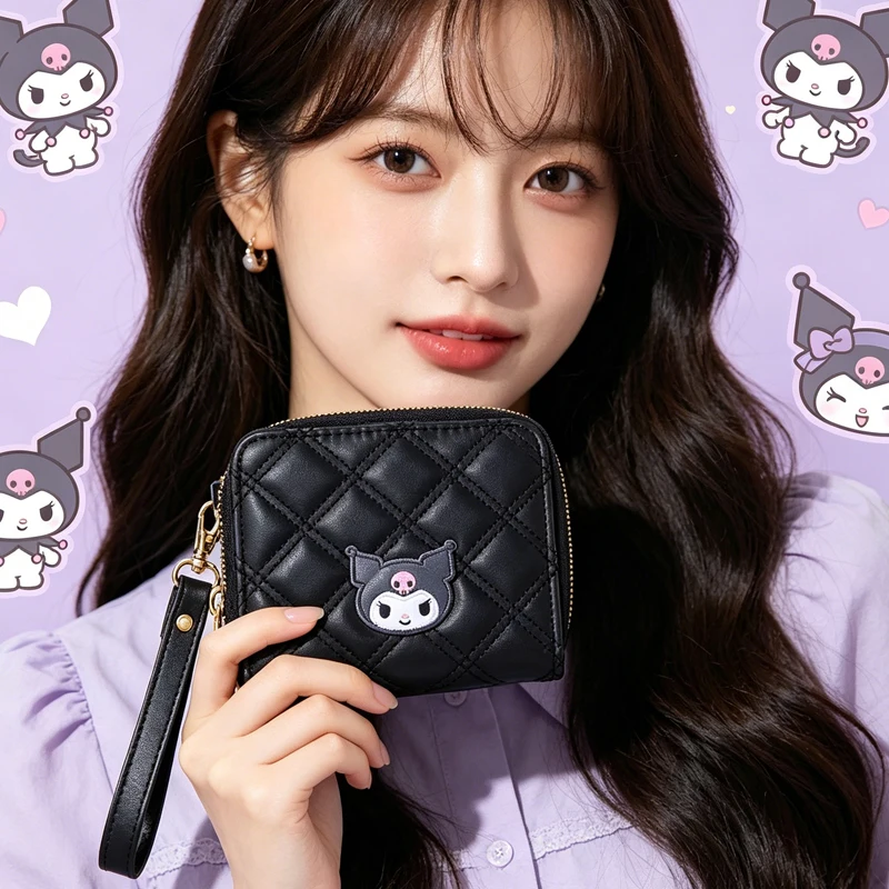 Hello Kittys Coin Purse My Melody PU Kuromi Short Style Sanrios Cinnamoroll Girl Student Cute Bags for Woman Kawaii Cartoon