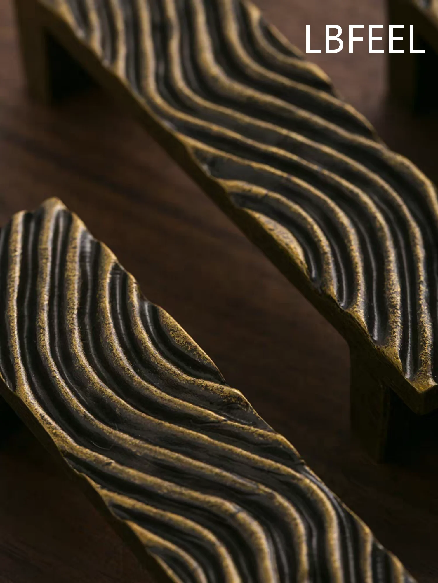 Unique River Drawer Handles Antique Bronze Furniture Handles Dresser Cabinet Pulls Solid Brass Retro Kitchen Door Handles LBFEEL