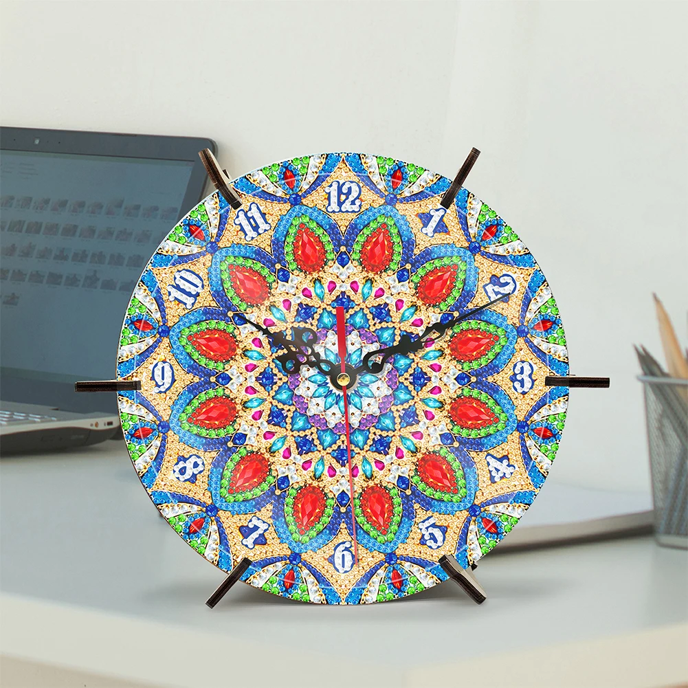 

Mandala Special Shape 5D Diamond Painting Clock Art Craft Diamond Painting Hanging Ornaments Diamond Painting Clock for Desktop