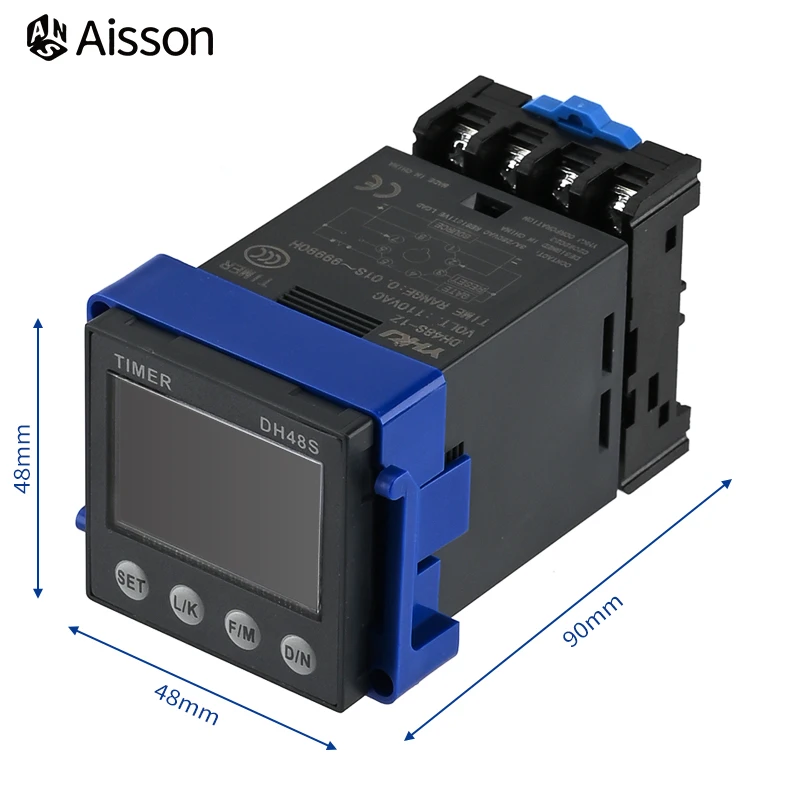 New DH48S Digital Delay Time Relay Precision Programmable Cycle DH48S-A 1Z 2Z 2ZH Series AC220V AC DC 24V 12V With Socket Base