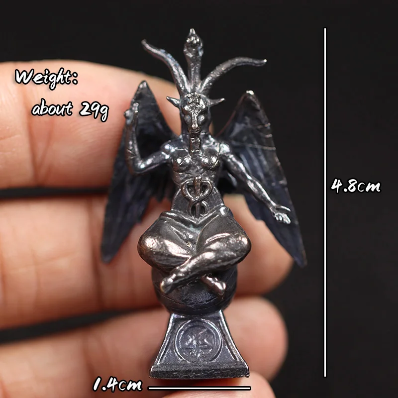 Black Brass Death God Goat Head Figurines Miniatures Vintage Metal Devil Model Statue Desktop Toy Ornament Decoration Collection