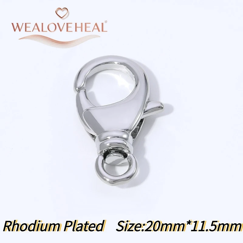 armband verschluss, 20mm Großer Rhodium-beschichteter Messing-Karabinerhaken Hochwertiger Metall-Federhaken für DIY Halsketten- und Armbandherstellung – Detail 22