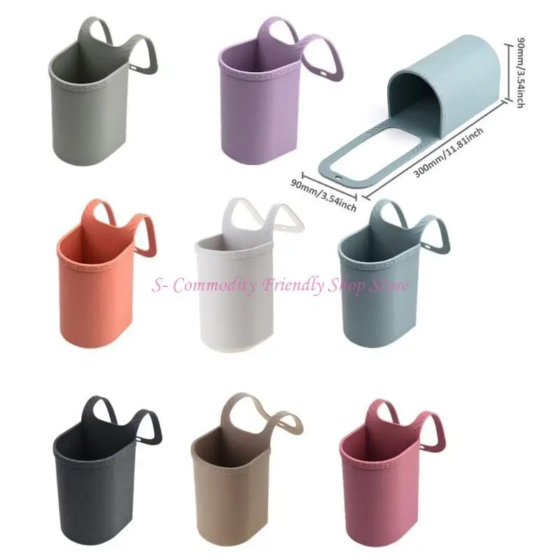 85AE Mehrzweck-Getränkeflaschenhalter aus Silikon, Becherhalterung, integrierte Entwässerungslöcher für Kinderwagen, Rollstühle – Detail 6