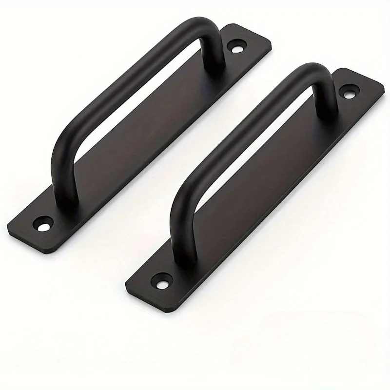 2 manijas de puertas de granero, manija de puerta corredera, manijas de gabinete negras, tirador de puerta, manija de puerta de armario corredera para hoteles