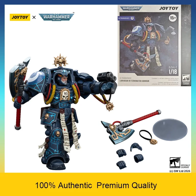 

JOYTOY 1/18 Warhammer 40K Ultramarines Librarian in Terminator Armour JT9794 Action Figure with Force Axe & Storm Bolter