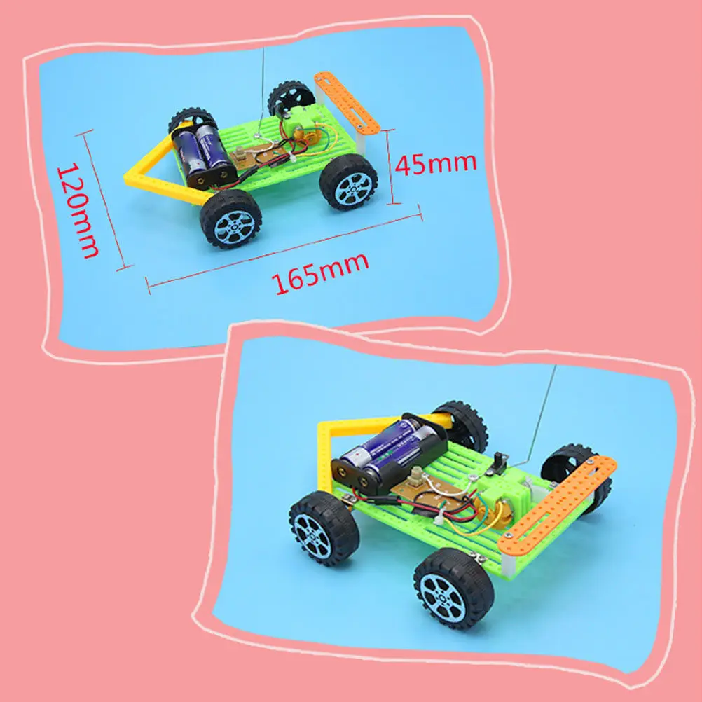 

DIY Wireless Rc Car Kit Creative Educational Assembly Manual Wireless Remote Control Racing Gift for Kids Science Technology