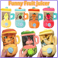 Fun Drawstring Rotating Plush Toys Fruit Juicer Watermelon Banana Orange Play House Interactive Toy for Kids Baby Birthday Gifts