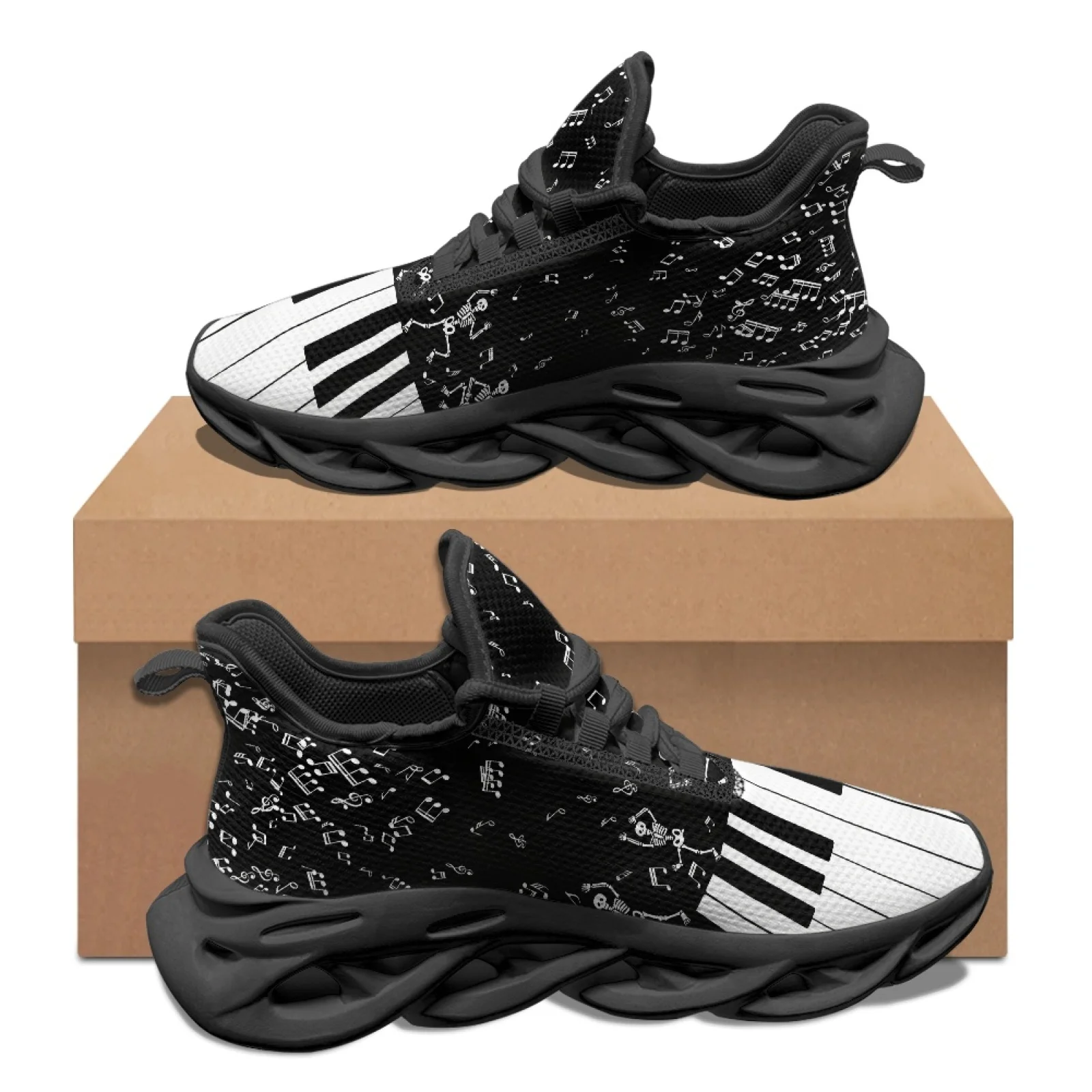 PENSTROLL Skeleton Music Non Slip Athletic Running Sport Shoes for Men Mesh & EVA Athletic Trainer Fashion Sneakers