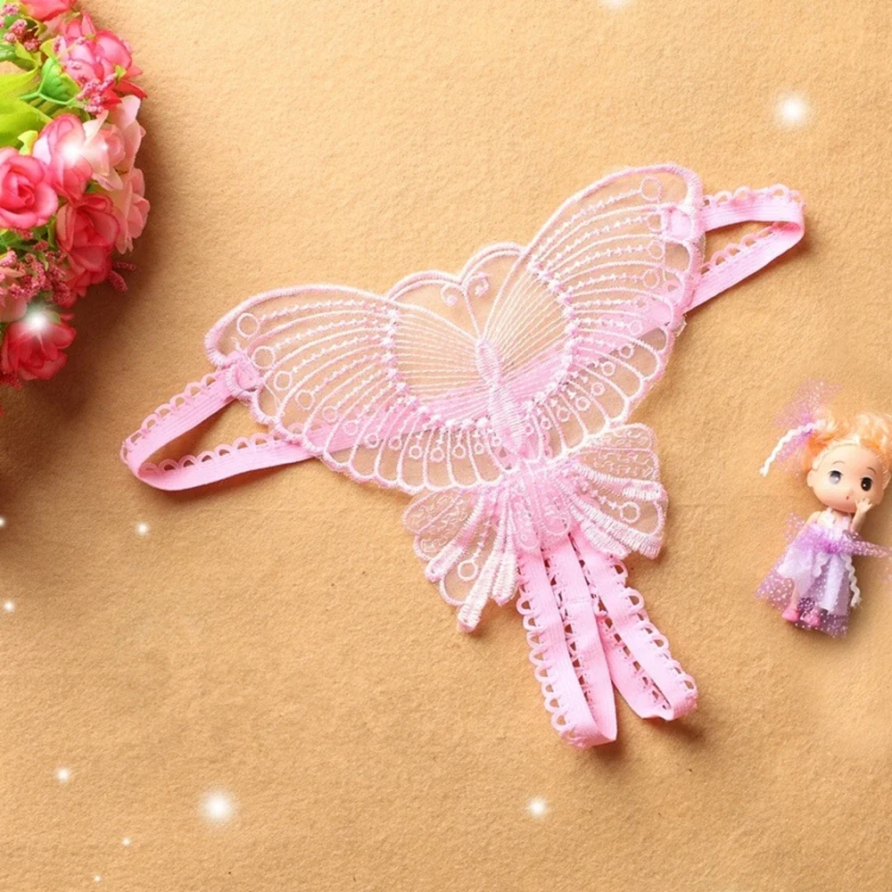 المرأة مثير سراويل تفريغ الدانتيل فراشة على شكل سلسلة ملخصات مفتوحة المنشعب سيور انظر من خلال Underpant الإباحية الجنس الكبار #4