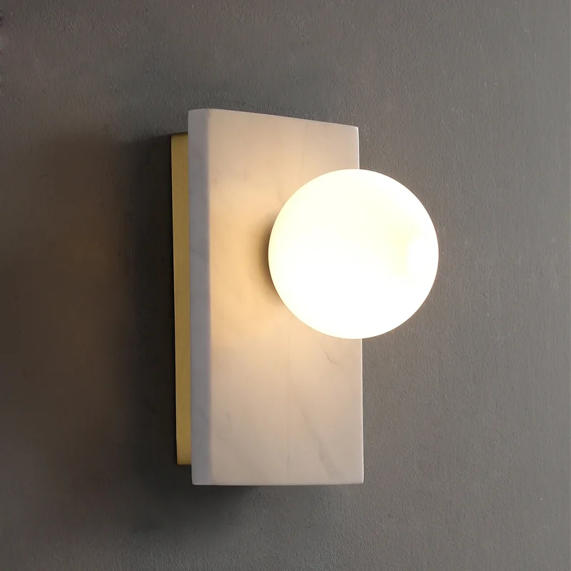 YEBMLP Marble Art Wall Lamp Aisle Creative Sconce Lamp Indoor Decor Porch Light Stair Wall Lamp For Parlor Bedroom Library Hotel