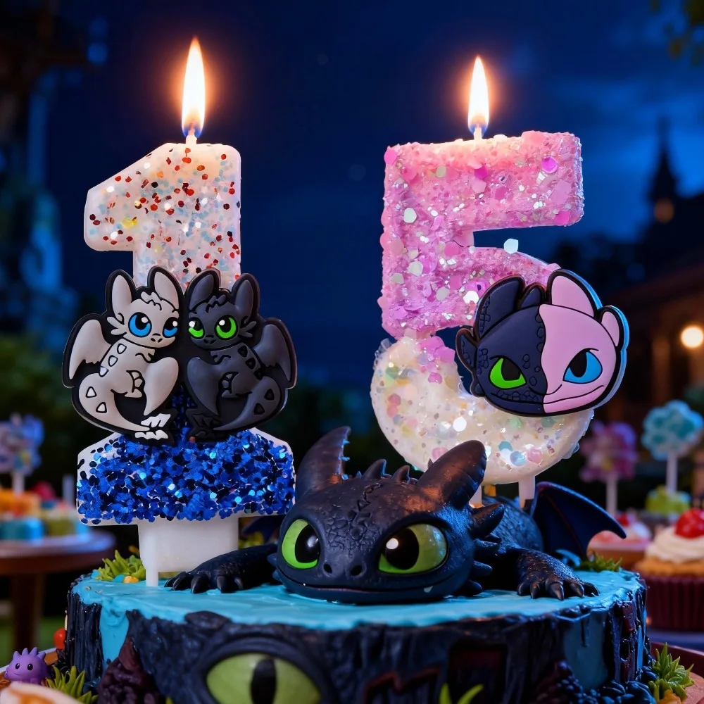 How To Train Your Dragon Candle Number Birthday Cake Candle Decor Toothless Birthday Party Cake Topper Baby Shower Decor Gift